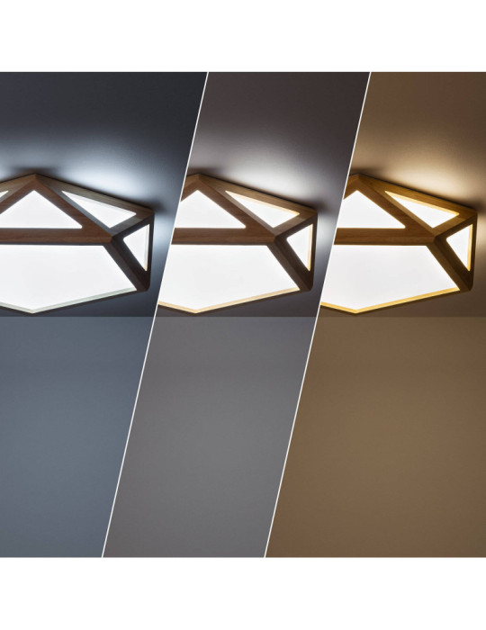 Plafonnier LED Bois CCT Sélectionnable Altigen 20W