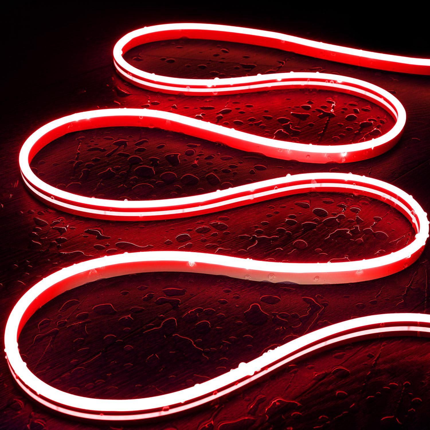 Gaine Néon LED 48V DC 120LED/m Rouge IP65 Coupe tous les 5 cm 2 m