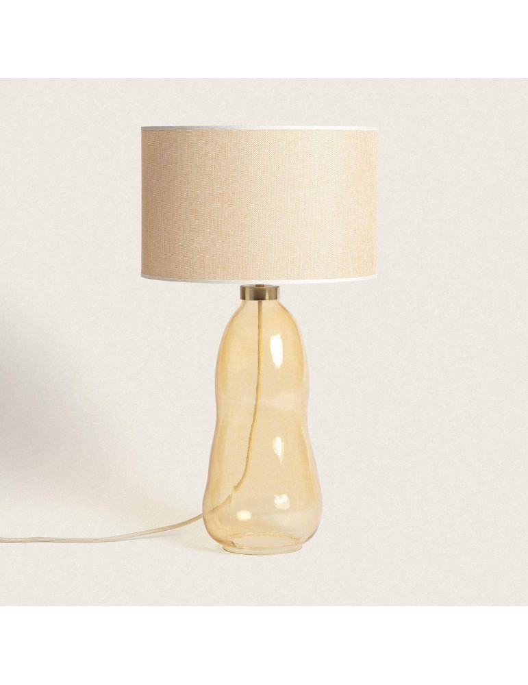 Lampe à Poser Tissu et Verre Big Nally