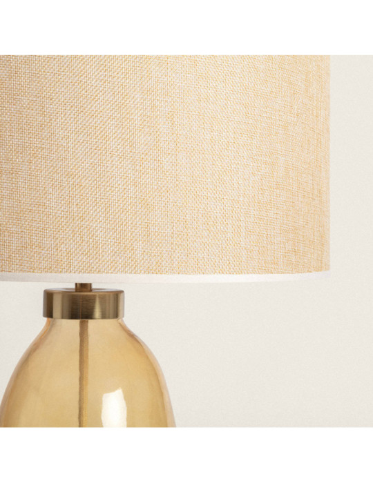 Lampe à Poser Tissu et Verre Big Nally