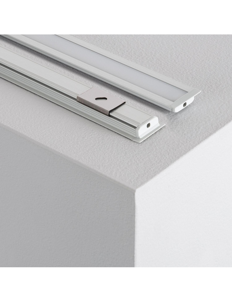 Profilé Aluminium Encastré 1m pour Rubans LED  jusqu'à 10mm