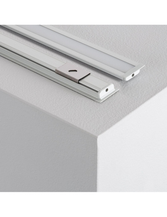 Profilé Aluminium Encastré 1m pour Rubans LED  jusqu'à 10mm