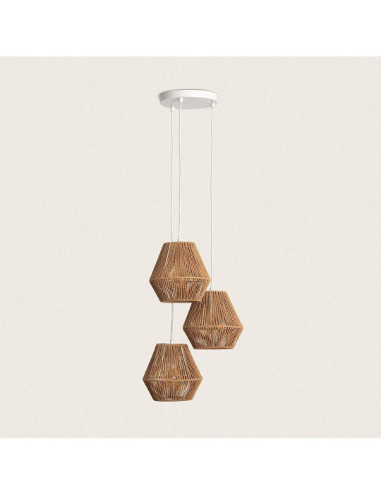 Suspension Papier Tressé Trilla 3 Spots