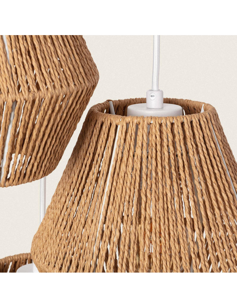 Suspension Papier Tressé Trilla 3 Spots