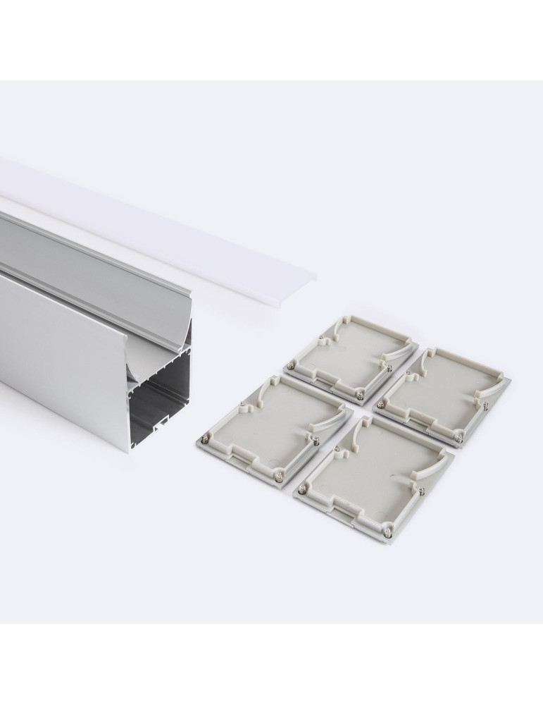 Profilé Aluminium Sixe en Saillie et Suspendu 2m Pour Ruban LED jusqu'à 22 mm