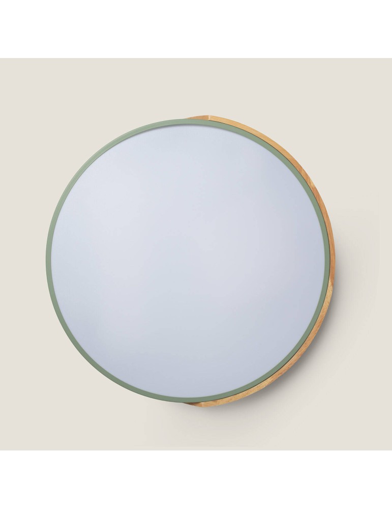 Plafonnier LED Rond Bois 36W CCT Sélectionnable Semi-Dari Ø500 mm