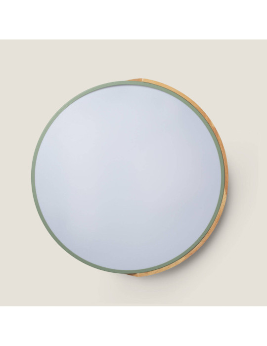 Plafonnier LED Rond Bois 36W CCT Sélectionnable Semi-Dari Ø500 mm