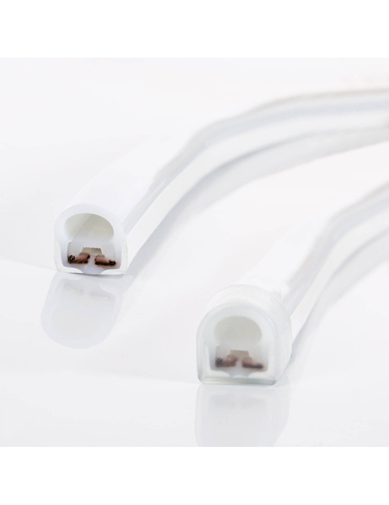 Gaine Néon LED Flexible Dimmable 7.5W/m 220V AC 120LED/m Semi-circulaire 180° Blanc Neutre IP67 sur Mesure Coupe tous les 100cm