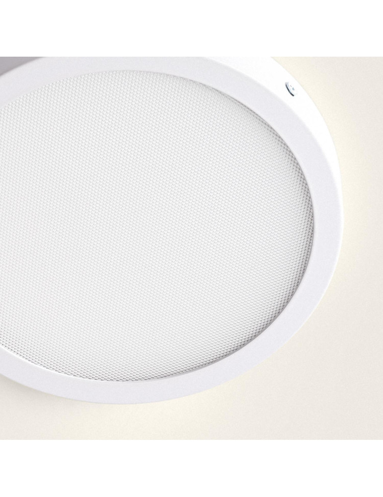 Plafonnier LED Rond 18W Extra-Plat (CRI90) Microprismatique CCT Sélectionnable (UGR17) Ø205 mm