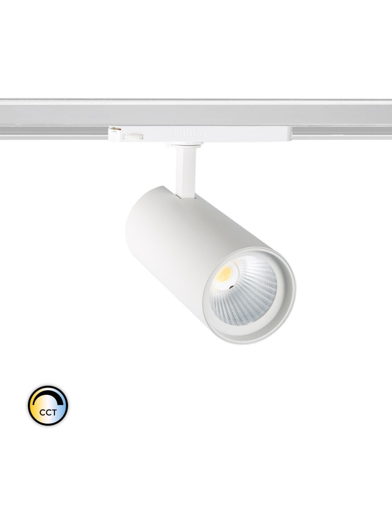 Spot LED sur Rail Triphasé 40W d'Angelo CCT PHILIPS Xitanium Blanc Spot LED sur Rail Triphasé 40W d'Angelo CCT PHILIPS Xitanium Blanc
