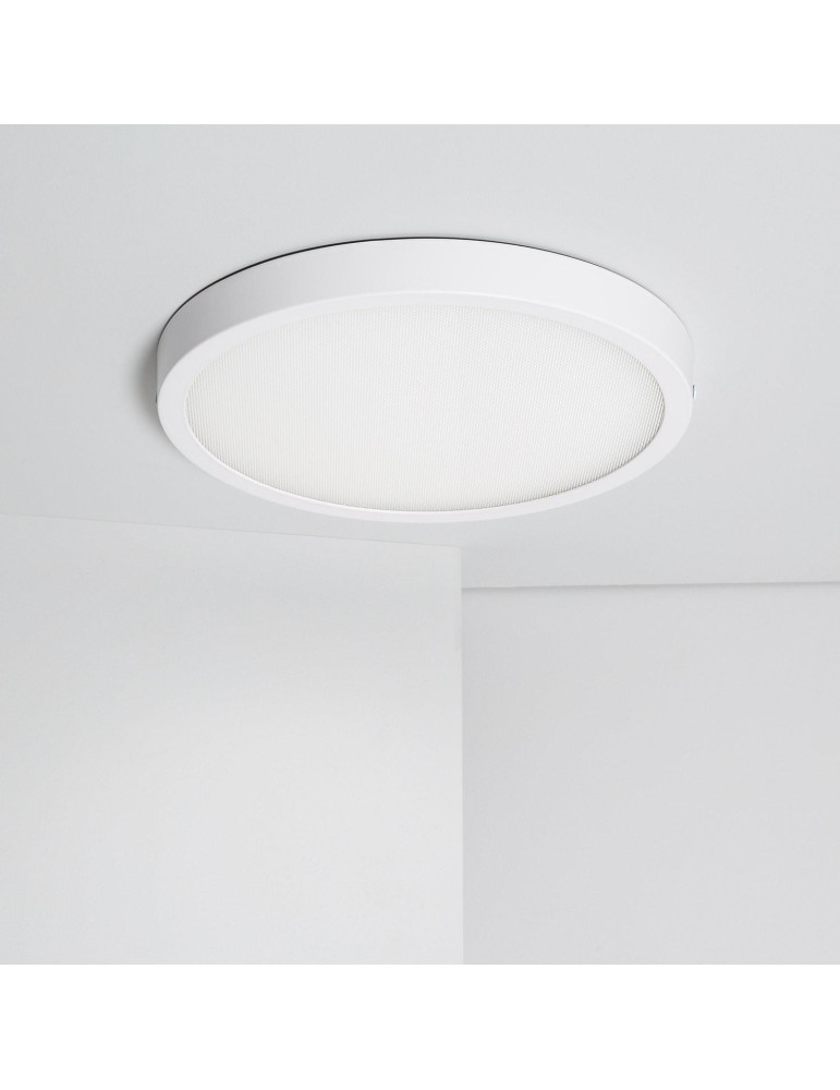 Plafonnier LED Rond 24W Extra-Plat (CRI90) Microprismatique CCT Sélectionnable (UGR17) Ø280 mm