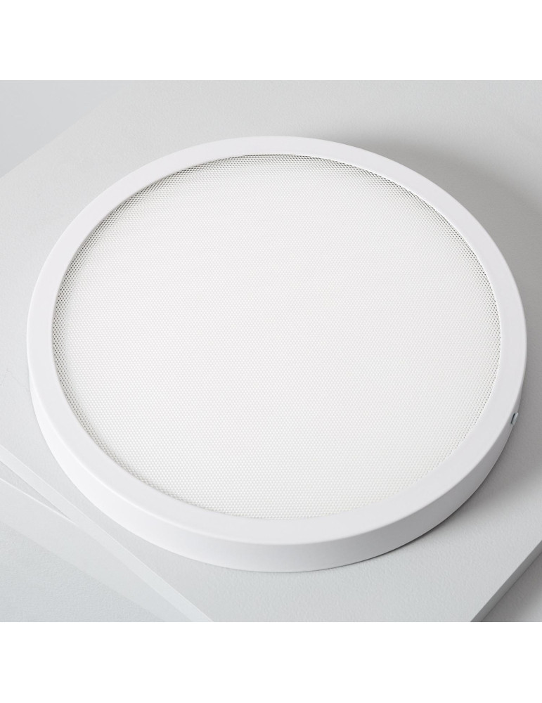 Plafonnier LED Rond 24W Extra-Plat (CRI90) Microprismatique CCT Sélectionnable (UGR17) Ø280 mm