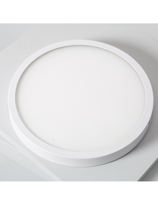 Plafonnier LED Rond 24W Extra-Plat (CRI90) Microprismatique CCT Sélectionnable (UGR17) Ø280 mm