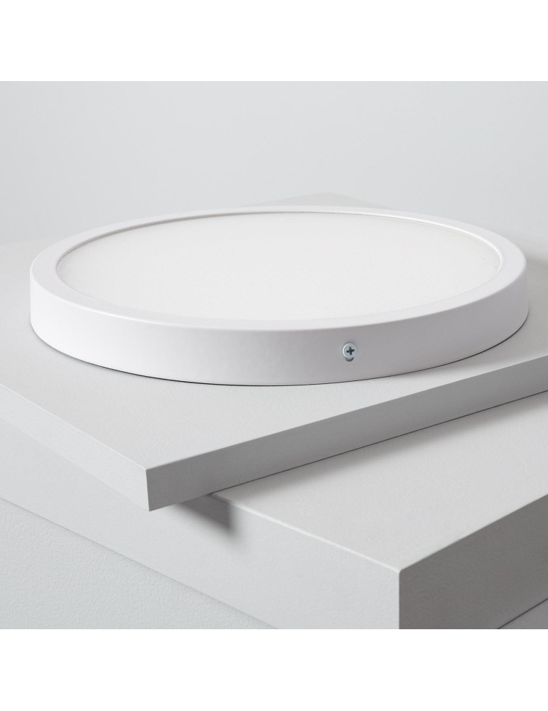 Plafonnier LED Rond 24W Extra-Plat (CRI90) Microprismatique CCT Sélectionnable (UGR17) Ø280 mm