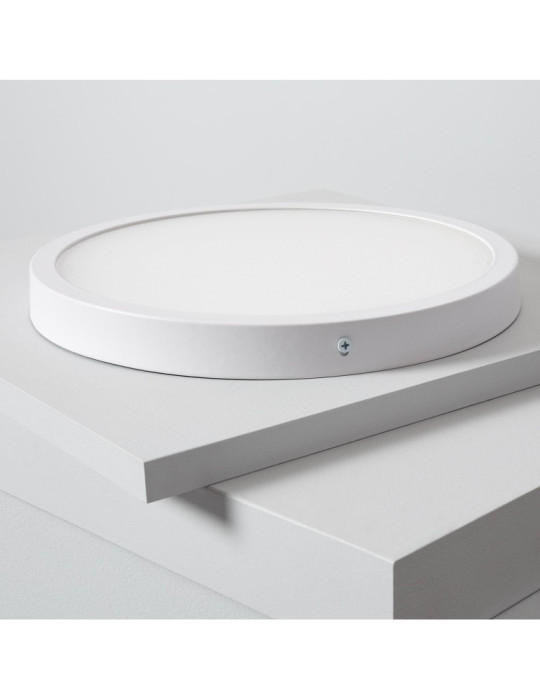 Plafonnier LED Rond 24W Extra-Plat (CRI90) Microprismatique CCT Sélectionnable (UGR17) Ø280 mm