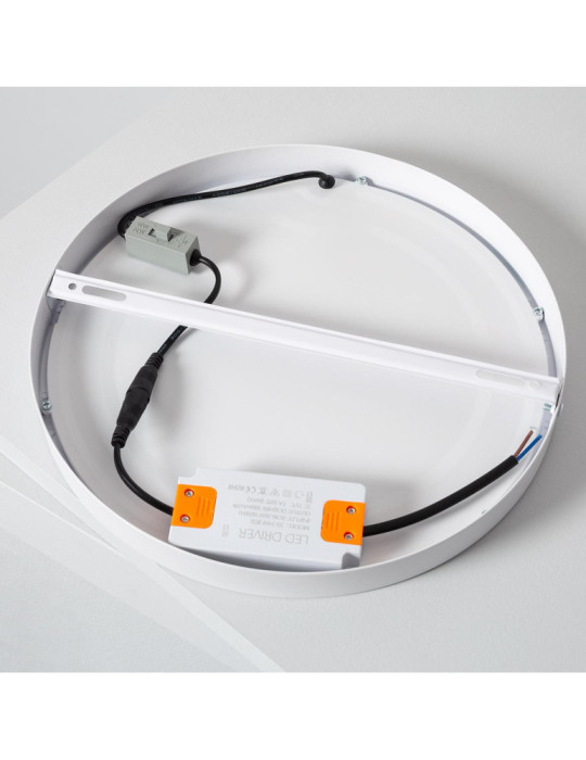 Plafonnier LED Rond 24W Extra-Plat (CRI90) Microprismatique CCT Sélectionnable (UGR17) Ø280 mm