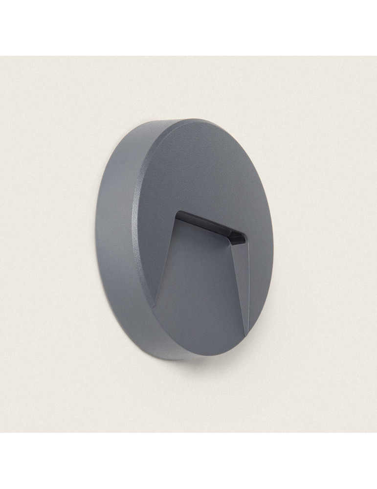 Balise LED Extérieure 3W En Saillie au Mur Ronde Nilsa Anthracite