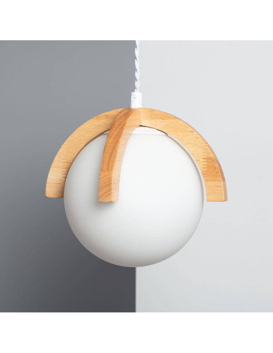 Suspension Bois et Verre Platon Suspension Bois et Verre Platon