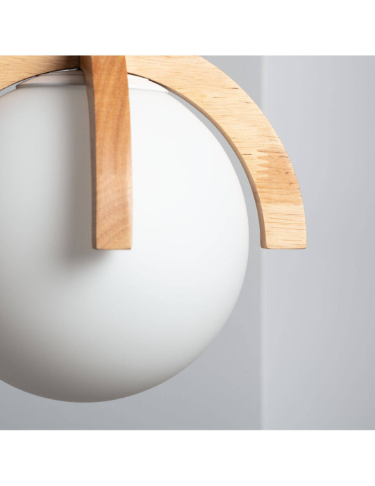 Suspension Bois et Verre Platon