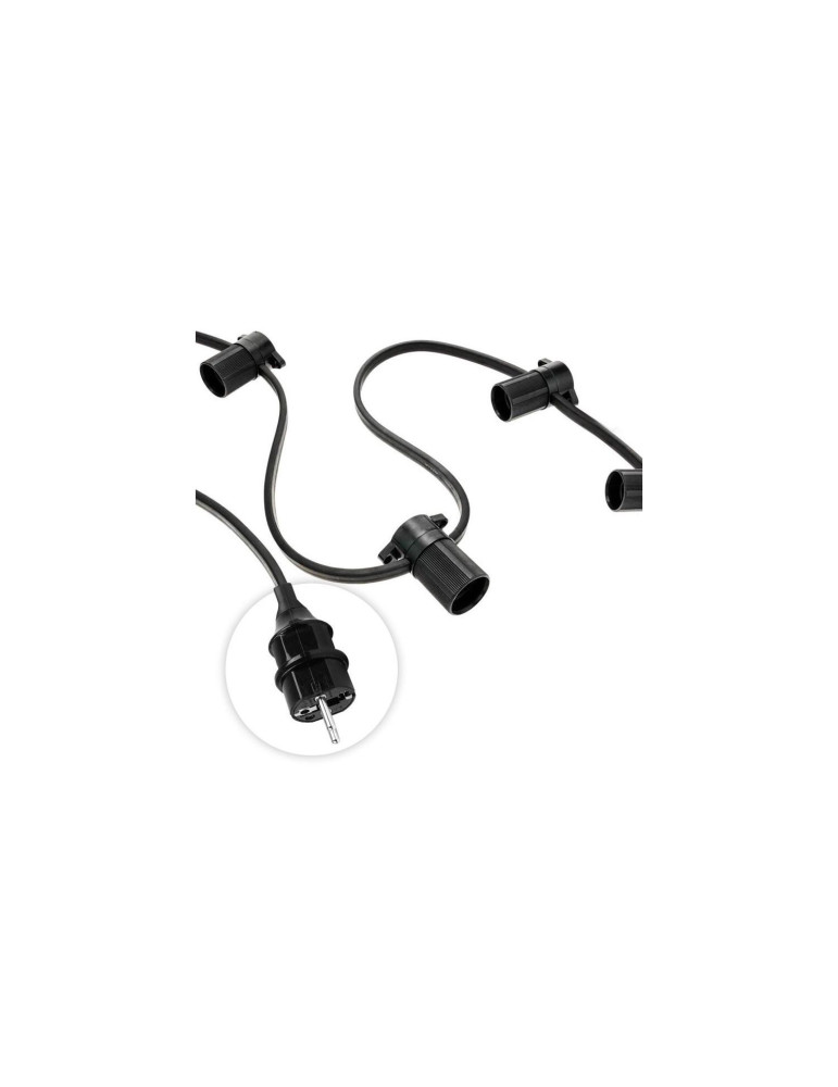 Connecteur d'Alimentation pour Câble Plat Noir de Guirlandes