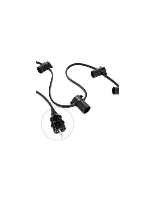 Connecteur d'Alimentation pour Câble Plat Noir de Guirlandes