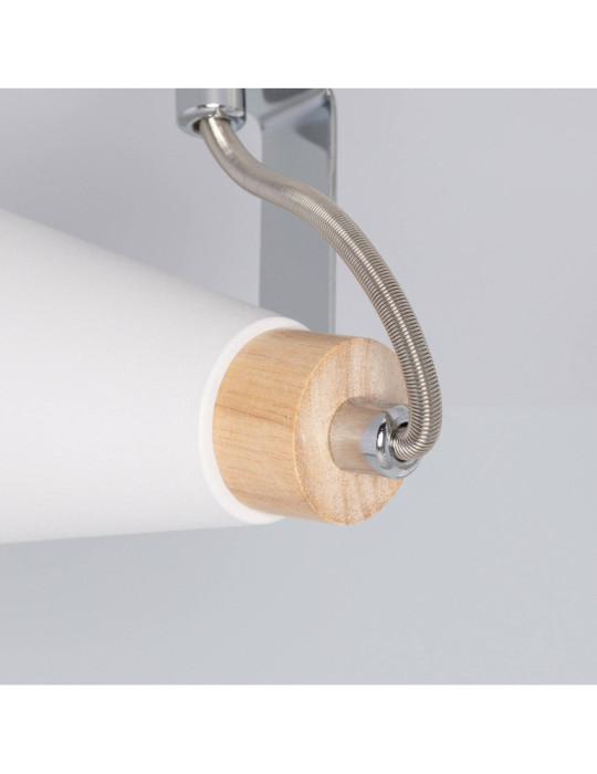 Plafonnier Orientable Métal et Bois Mara 2 Spots