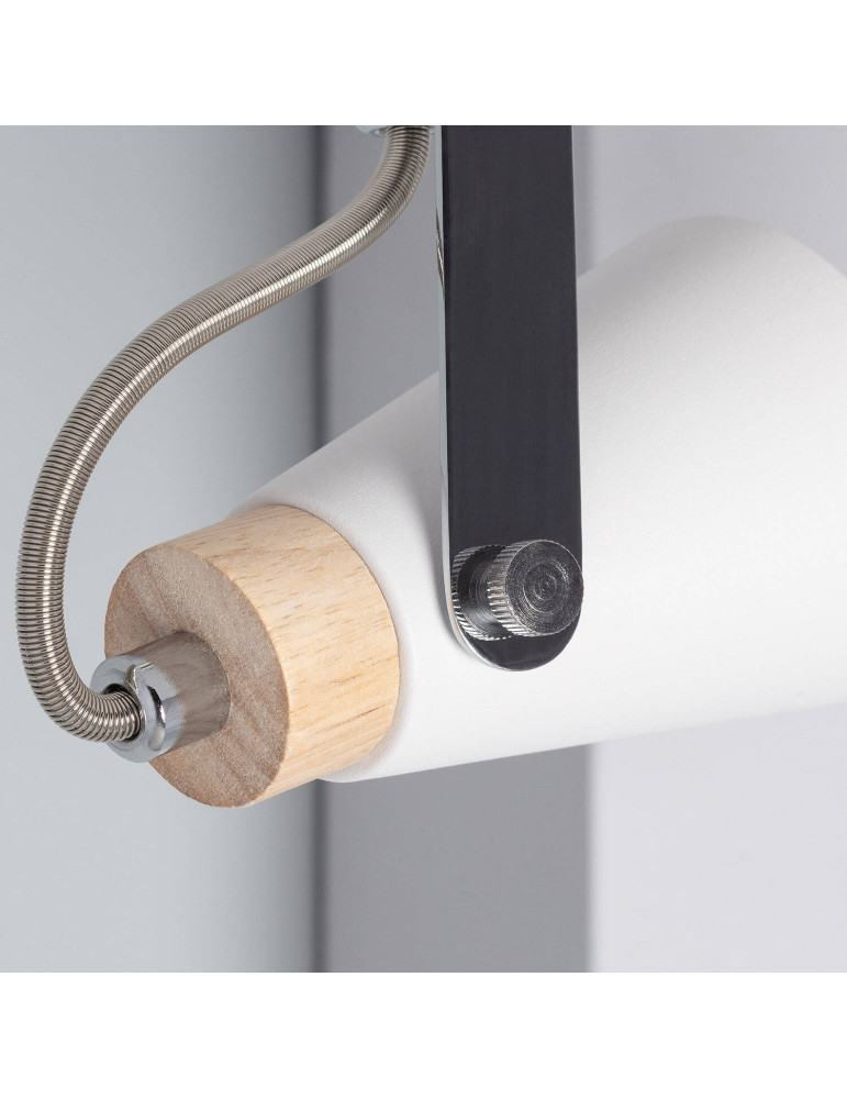 Plafonnier Orientable Métal et Bois Mara 2 Spots