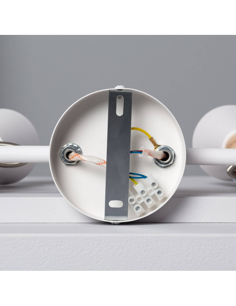 Plafonnier Orientable Métal et Bois Mara 2 Spots