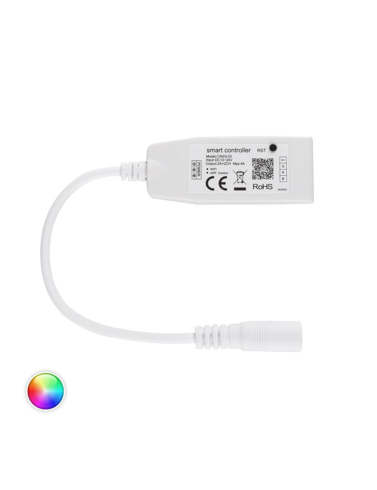 Mini Contrôleur Variateur Ruban LED 12/24V DC RGB WiFi Mini Contrôleur Variateur Ruban LED 12/24V DC RGB WiFi