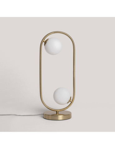 Lampe à poser Métal et Verre Moonlight Brass 2 Spots