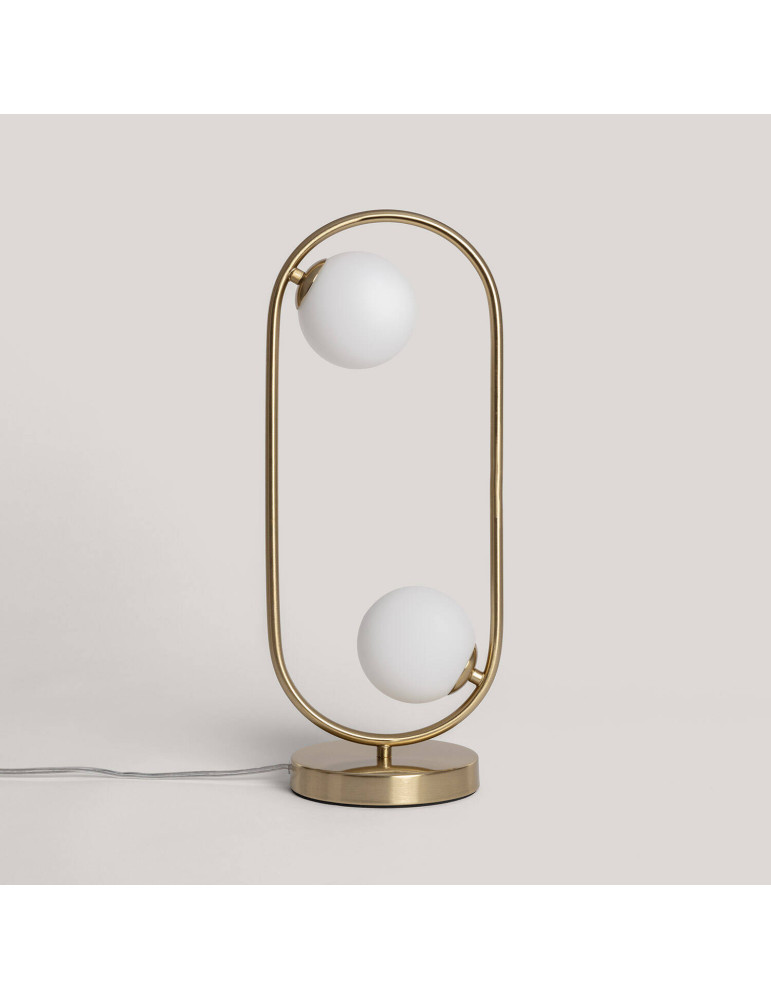 Lampe à poser Métal et Verre Moonlight Brass 2 Spots