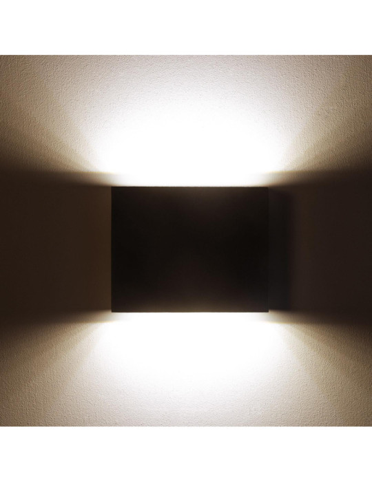 Applique Murale LED Extérieure Kaysa 6W Éclairage Double Face Carrée Noire