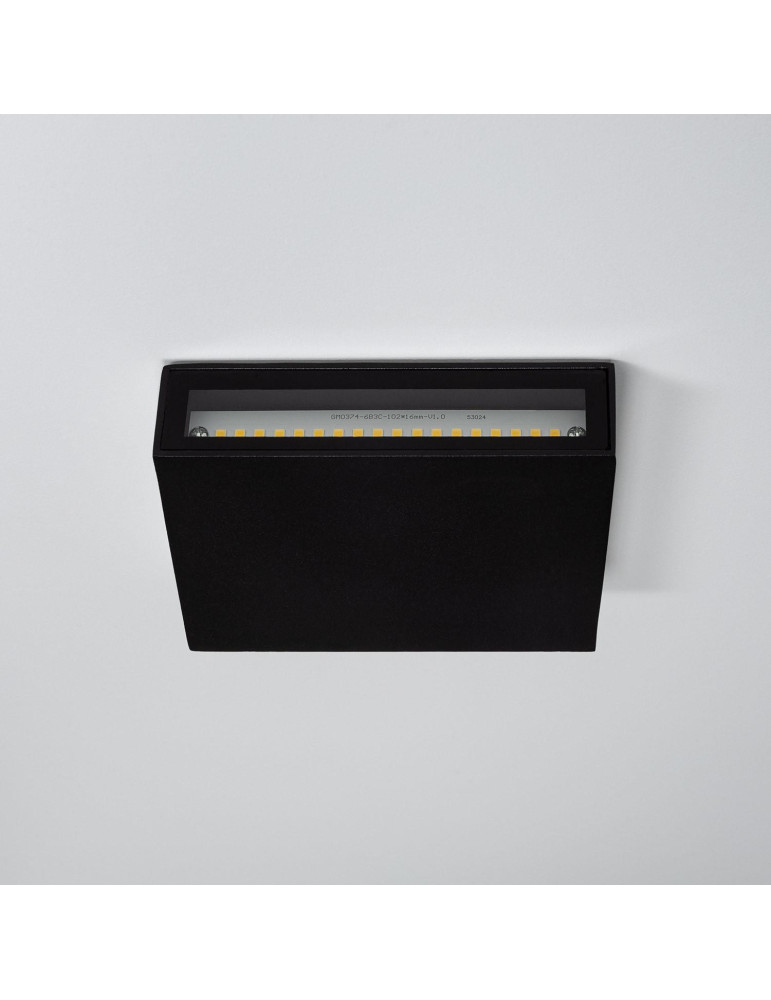 Applique Murale LED Extérieure Kaysa 6W Éclairage Double Face Carrée Noire