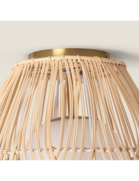 Plafonnier Rotin et Verre Bagrat