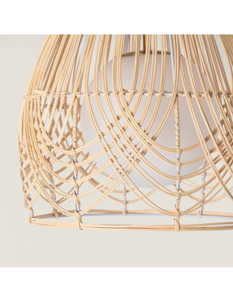 Plafonnier Rotin et Verre Bagrat