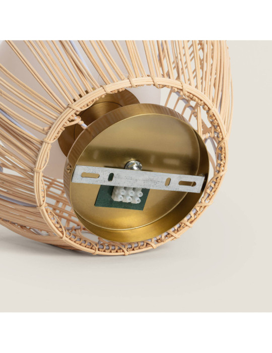 Plafonnier Rotin et Verre Bagrat