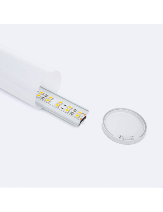 Profilé Aluminium Suspendu Rond 2m pour Ruban LED jusqu'à 22 mm