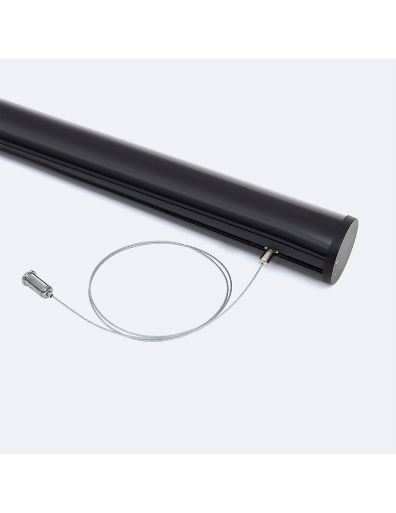 Profilé Aluminium Suspendu Rond 2m pour Ruban LED jusqu'à 22 mm