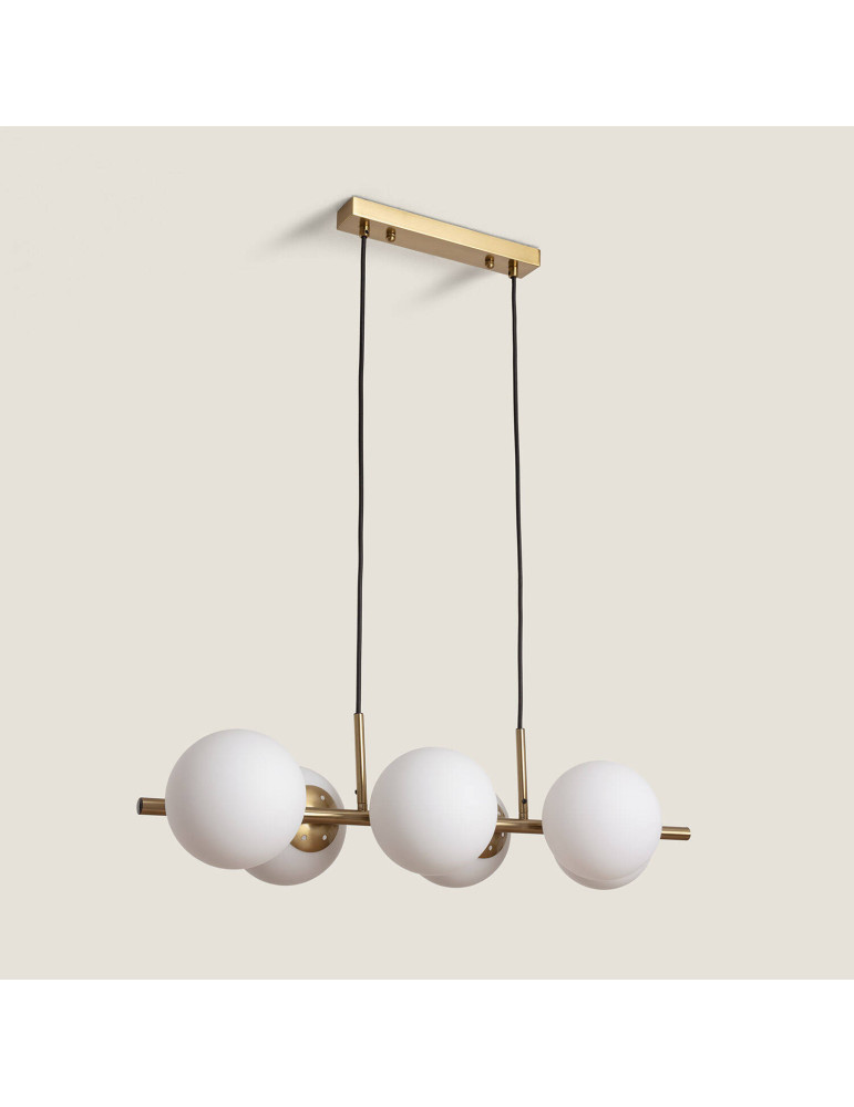 Suspension Métal et Verre Moonlight Brass 6 Spots