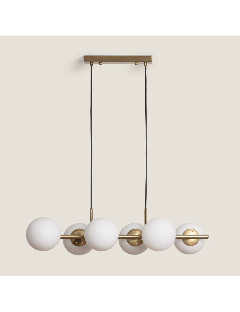 Suspension Métal et Verre Moonlight Brass 6 Spots