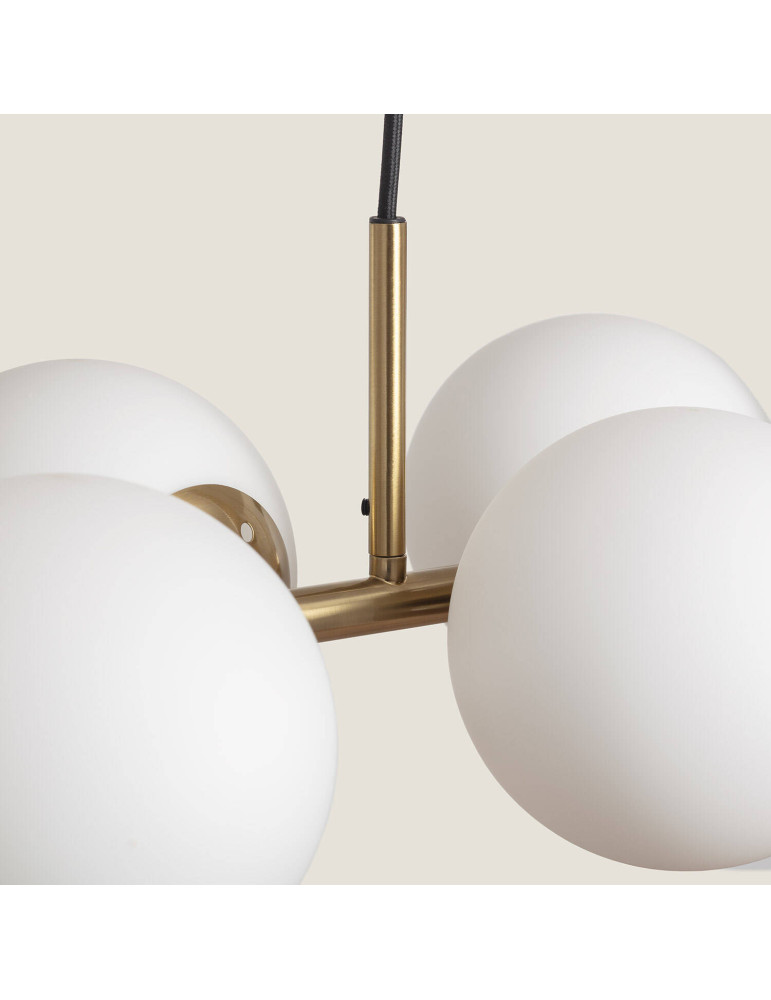 Suspension Métal et Verre Moonlight Brass 6 Spots