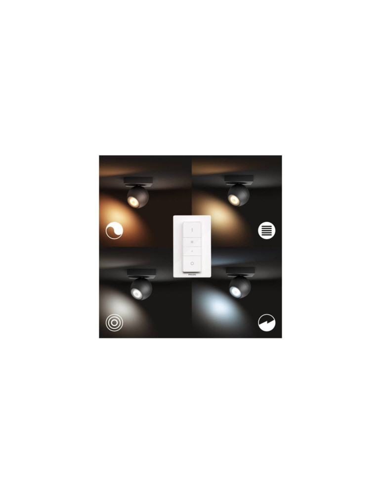 Plafonnier White Ambiance Buckram 1 Spot GU10 PHILIPS Hue