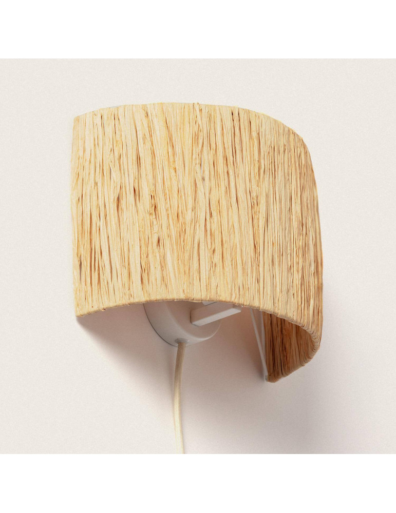 Lampe Murale Métal et Raphia Yubo
