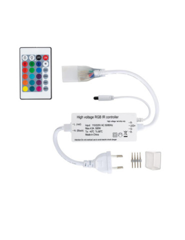 Contrôleur pour Gaine Néon LED Flexible Dimmable 11W/m 220V AC 60 LED/m Semi-circulaire 180° IP67 sur Mesure Coupe tous les 100c