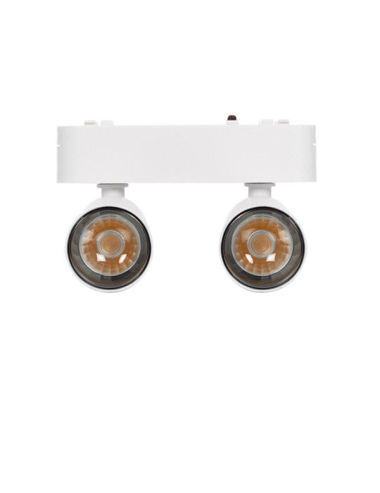 Spot LED sur Rail Magnétique 25mm Extra-Plat 14W Double 48V Blanc
