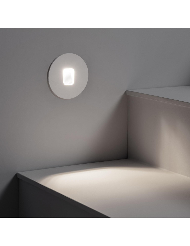 Balise LED Extérieure 2W Encastrable au Mur Ronde Grasset Blanche