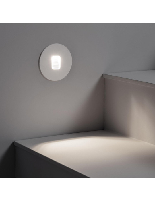 Balise LED Extérieure 2W Encastrable au Mur Ronde Grasset Blanche