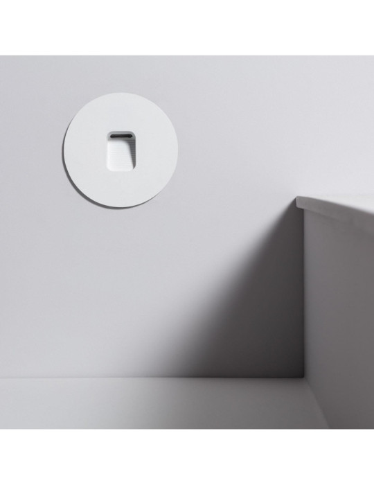 Balise LED Extérieure 2W Encastrable au Mur Ronde Grasset Blanche