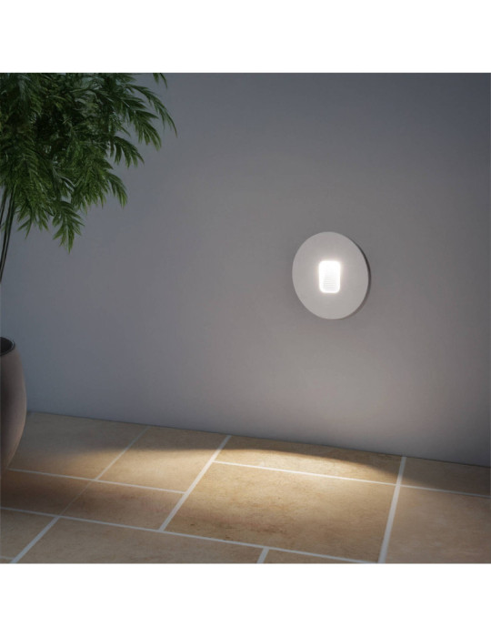 Balise LED Extérieure 2W Encastrable au Mur Ronde Grasset Blanche