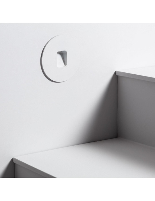 Balise LED Extérieure 2W Encastrable au Mur Ronde Grasset Blanche